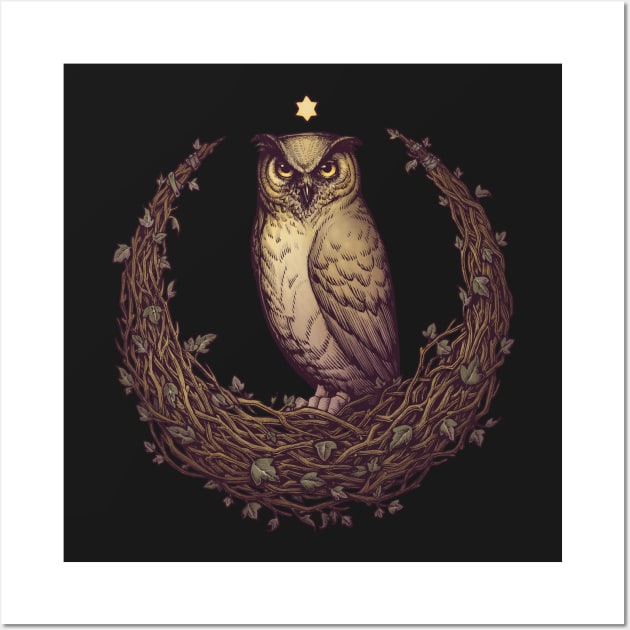 Owl Hedera Moon Wall Art by Medusa Dollmaker